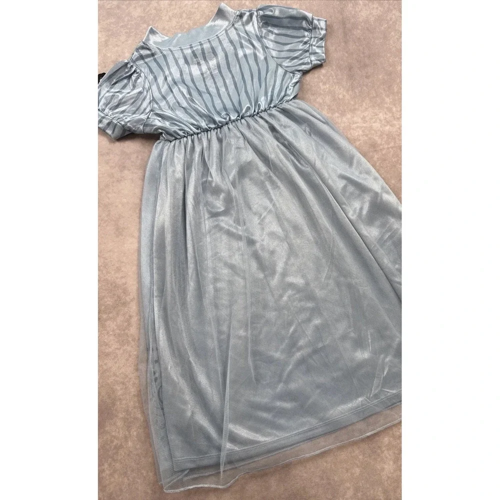 NWT Beetlejuice Nightgown Dress Up  Kids Girl's Sz Xs 4/5   Blue‎ Skull Print